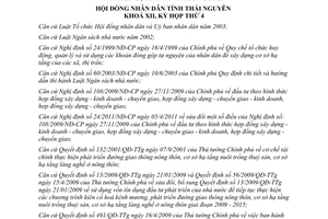 Nghị quyết 03/2012/NQ-HĐND quy định hỗ trợ đầu tư xây dựng kết cấu hạ tầng