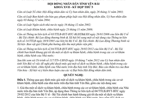 Nghị quyết 18/2012/NQ-HĐND quy định mức giá dịch vụ khám chữa bệnh trong cơ sở