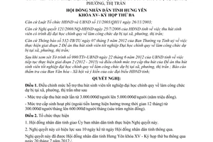 Nghị quyết 13/2012/NQ-HĐND điều chỉnh mức trợ cấp thực hiện giai đoạn 2 Đề án