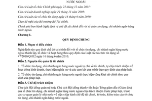 Nghị định 57/2012/NĐ-CP chế độ tài chính đối với tổ chức tín dụng