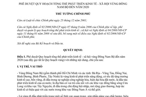 Quyết định 943/QĐ-TTg năm 2012 phê duyệt Quy hoạch tổng thể phát triển kinh tế