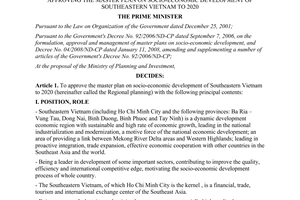 Decision No 943/QD-TTg approving the master plan on socio-economic development