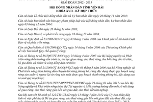 Nghị quyết 11/2012/NQ-HĐND giao rừng cho thuê rừng gắn liền với giao đất