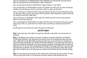 Quyết định 1628/QĐ-TCHQ năm 2012 Quy trình kiểm tra hàng hóa xuất nhập khẩu