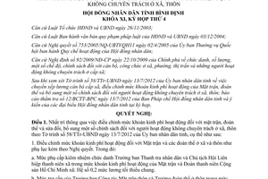 Nghị quyết 09/2012/NQ-HĐND điều chỉnh mức khoán kinh phí hoạt động