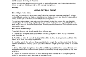 Nghị định 58/2012/NĐ-CP hướng dẫn Luật chứng khoán  Luật chứng khoán sửa đổi