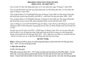 Nghị quyết 13/2012/NQ-HĐND nâng cao chất lượng phát thanh truyền hình