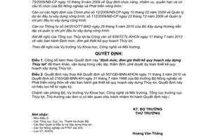 Quyết định 1699/QĐ-BNN-KHCN năm 2012 định mức đơn giá thiết kế xây dựng thủy lợi