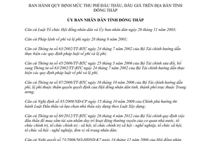 Quyết định 21/2012/QĐ-UBND mức thu phí đấu thầu đấu giá tỉnh Đồng Tháp