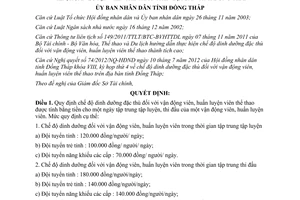 Quyết định 23/2012/QĐ-UBND quy định mức chi chế độ dinh dưỡng đặc thù đối với vậ