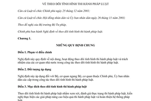 Nghị định 59/2012/NĐ-CP theo dõi tình hình thi hành pháp luật