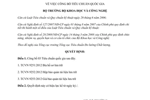Quyết định 1687/QĐ-BKHCN 2012 công bố tiêu chuẩn quốc gia Bộ Khoa học Công nghệ