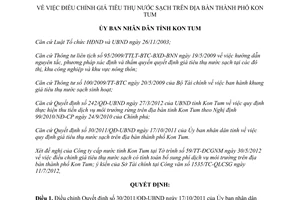 Quyết định 26/2012/QĐ-UBND điều chỉnh giá tiêu thụ nước sạch