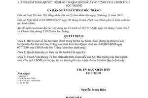 Quyết định 151/QĐ-UBND bãi bỏ thủ tục hành chính cấp huyện tỉnh Sóc Trăng