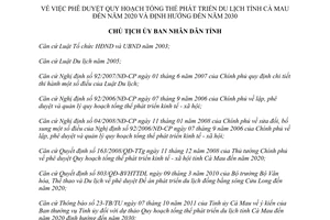 Quyết định 1062/QĐ-UBND 2012 quy hoạch phát triển du lịch Cà Mau đến 2020 định hướng 2030