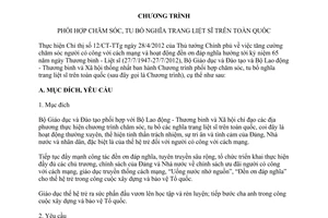 Chương trình 652/CTr-BGDĐT-BLĐTBXH phối hợp chăm sóc tu bổ nghĩa trang liệt sĩ