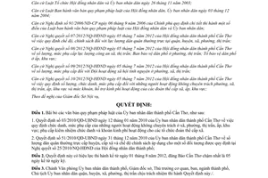 Quyết định 18/2012/QĐ-UBND bãi bỏ văn bản quy phạm pháp luật Cần Thơ