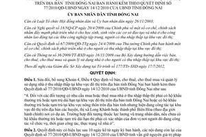 Quyết định 41/2012/QĐ-UBND nhà ở thu nhập thấp tại khu vực đô thị Đồng Nai