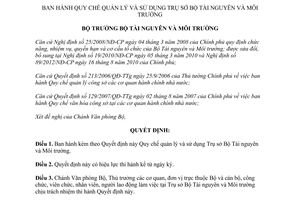 Quyết định 1193/QĐ-BTNMT năm 2012 về Quy chế quản lý và sử dụng Trụ sở Bộ Tài ng