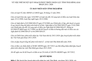 Quyết định 1705/QĐ-UBND năm 2012 phê duyệt Quy hoạch phát triển nhân lực