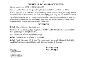 Quyết định 1582/QĐ-UBND năm 2012 công bố Danh mục văn bản hết hiệu lực Sơn La