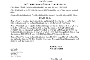 Quyết định 1752/QĐ-UBND năm 2012 công bố thủ tục hành chính tỉnh Tiền Giang