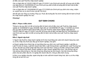 Thông tư 123/2012/TT-BTC hướng dẫn Luật Thuế thu nhập doanh nghiệp 14/2008/QH12