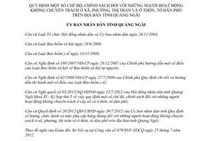 Quyết định 21/2012/QĐ-UBND quy định chế độ chính sách đối với người hoạt động