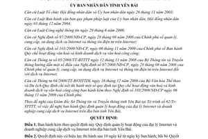 Quyết định 23/2012/QĐ-UBND Quy định quản lý hoạt động của đại lý Internet