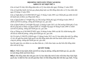 Nghị quyết 22/2012/NQ-HĐND hỗ trợ phòng chống dịch gia súc gia cầm tại Cao Bằng