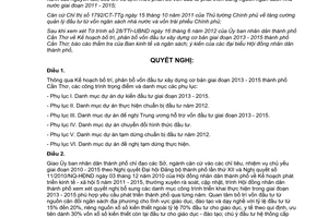 Nghị quyết 05/NQ-UBND năm 2012 Kế hoạch bố trí phân bổ vốn đầu tư xây dựng