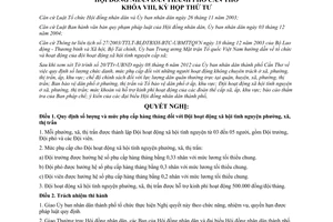 Nghị quyết 09/2012/NQ-HĐND số lượng mức phụ cấp đối với Đội hoạt động xã hội