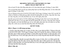 Nghị quyết số 11/2012/NQ-HĐND chế độ bồi dưỡng cán bộ công chức làm công tác