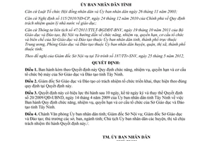 Quyết định 31/2012/QĐ-UBND chức năng nhiệm vụ quyền hạn cơ cấu Sở GD&ĐT