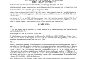 Nghị quyết số 06/2012/NQ-HĐND quy định tạm thời mức thu dịch vụ kỹ thuật mới