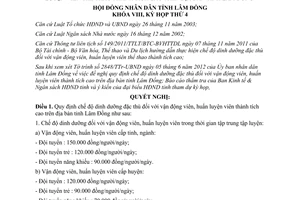 Nghị quyết 53/2012/NQ-HĐND quy định chế độ dinh dưỡng đặc thù đối với vận động