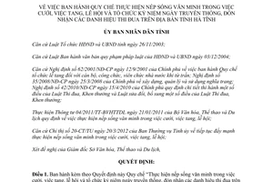 Quyết định 31/2012/QĐ-UBND Quy chế Thực hiện nếp sống văn minh trong việc cưới