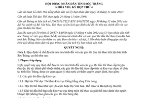 Nghị quyết 08/2012/NQ-HĐND chế độ chi tiêu tài chính giải thi đấu thể thao