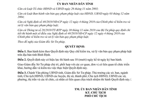 Quyết định 21/2012/QĐ-UBND Quy chế kiểm tra, xử lý văn bản quy phạm pháp luật