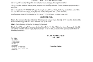 Quyết định 887/QĐ-UBND năm 2012 công bố Danh mục văn bản quy phạm pháp luật