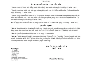 Quyết định 885/QĐ-UBND năm 2012 công bố Danh mục văn bản quy phạm pháp luật