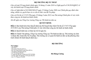 Quyết định 2251/QĐ-BTP năm 2012 Kế hoạch thực hiện Chỉ thị 17/CT-TTg