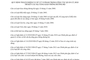 Thông tư 31/2012/TT-BGTVT quy định trách nhiệm xử lý vi phạm trong công tác