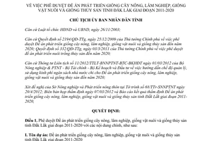 Quyết định 1724/QĐ-UBND năm 2012 phê duyệt Đề án phát triển giống cây nông lâm