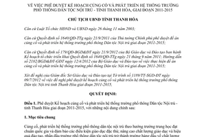 Quyết định 2446/QĐ-UBND 2012 hệ thống trường phổ thông Dân tộc Nội trú Thanh Hóa