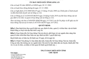 Quyết định 37/2012/QĐ-UBDN vận tải hành khách bằng xe buýt tại Long An