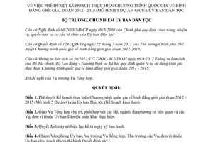 Quyết định 186/QĐ-UBDT phê duyệt Chương trình quốc gia về bình đẳng giới 2012