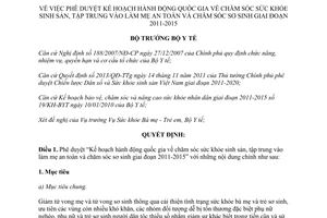 Quyết định 2718/QĐ-BYT năm 2012 phê duyệt Kế hoạch hành động quốc gia