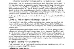 Thông báo 3729/TB-BNN-VP ý kiến kết luận của Bộ trưởng Cao Đức Phát tại cuộc họp