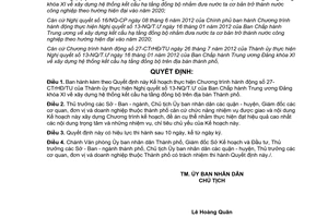 Quyết định 43/2012/QĐ-UBND Kế hoạch thực hiện Chương trình hành động 27-CTrHĐ